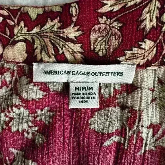 American Eagle AE Floral Long Sleeve Dress Boho southwestern tribal print Fall - Picture 11 of 16